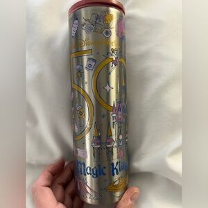 Starbucks Disney 50th anniversary Silver Tumbler with Magic Kingdom Design
